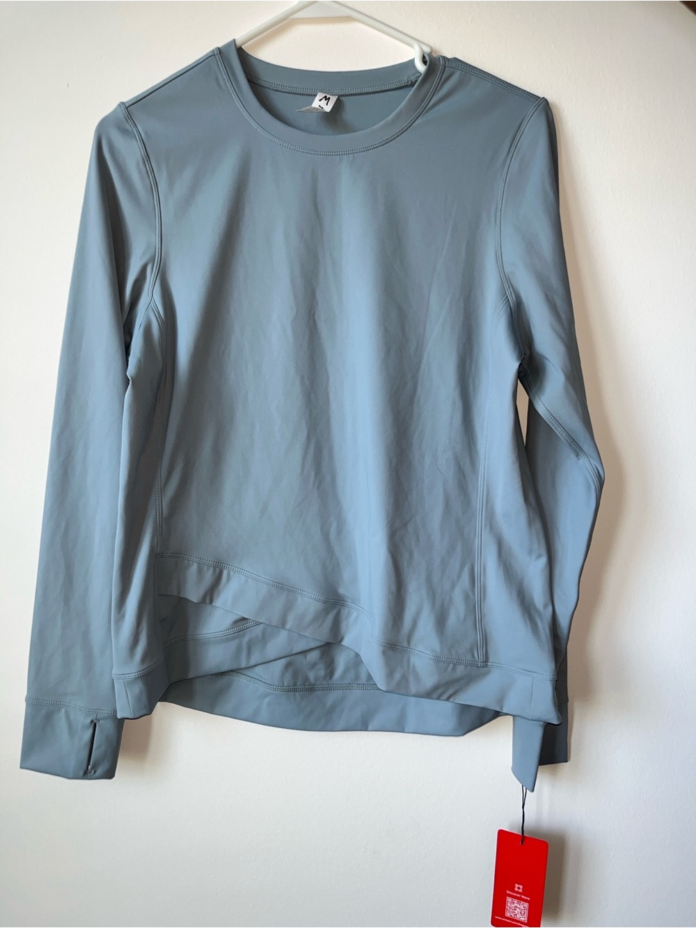 Women’s Crewneck Long Sleeve Top - Dusty Blue